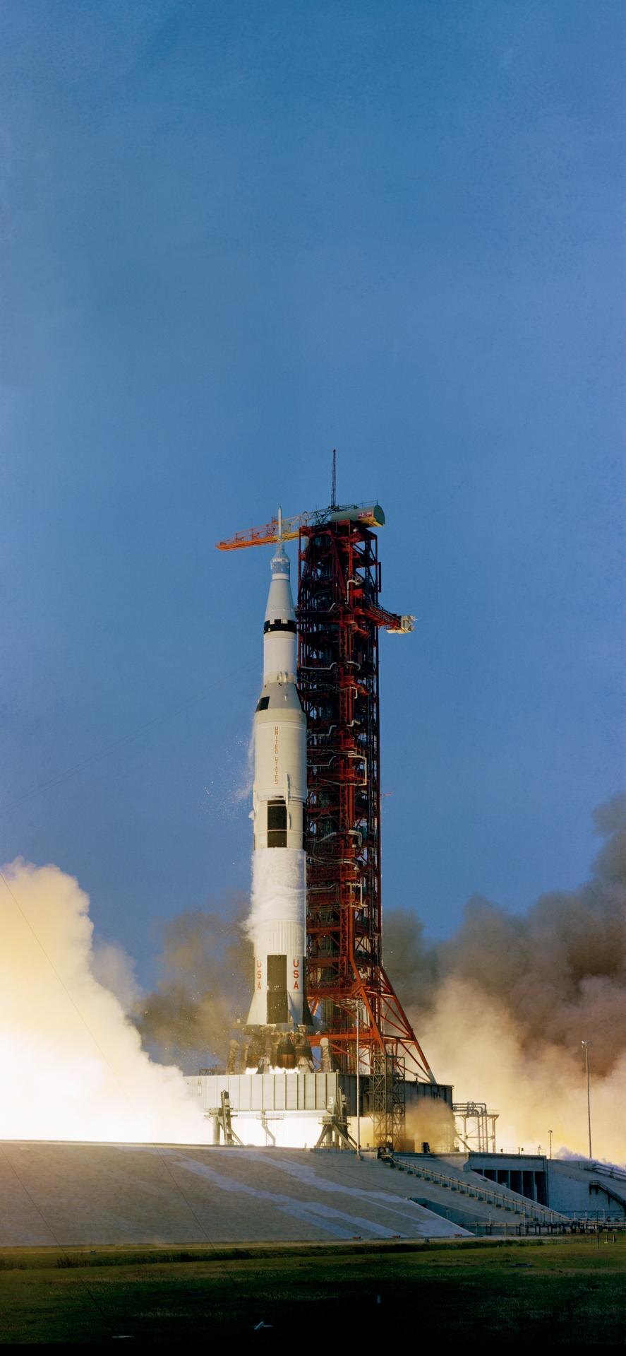 Apollo 13 Saturn V launching from Kennedy Space Center on 11 April 1970