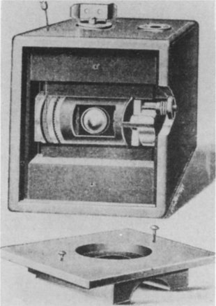 Cutaway illustration of the first Kodak camera published in 1888